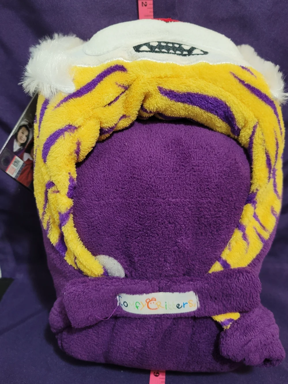NCAA LSU Tigers Comfy Critters Childs Hooded Blanket